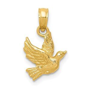 14k Yellow Gold Petite Flying Dove Pendant